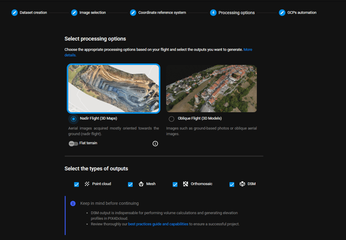 Select_processing_template_PIX4Dcloud